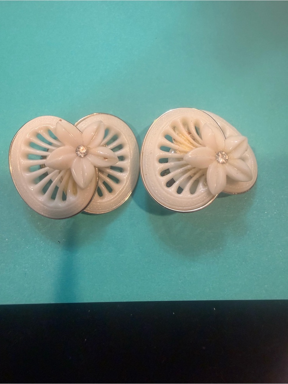 Rare MCM Celluloid Clip Earrings Made In West Germany